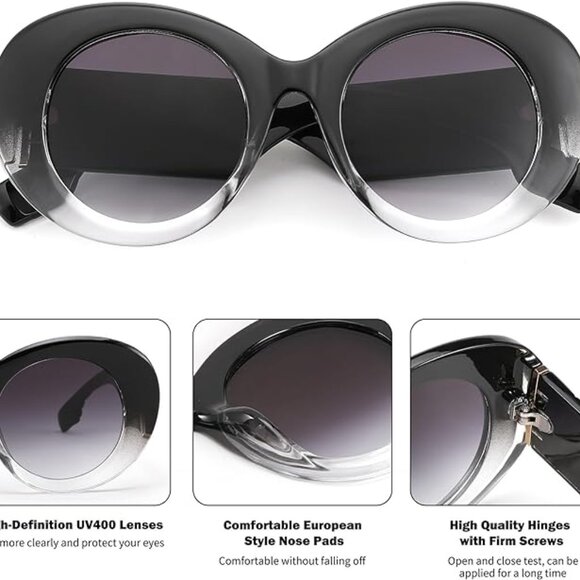 Luxury oversized oval sunglasses main image 4